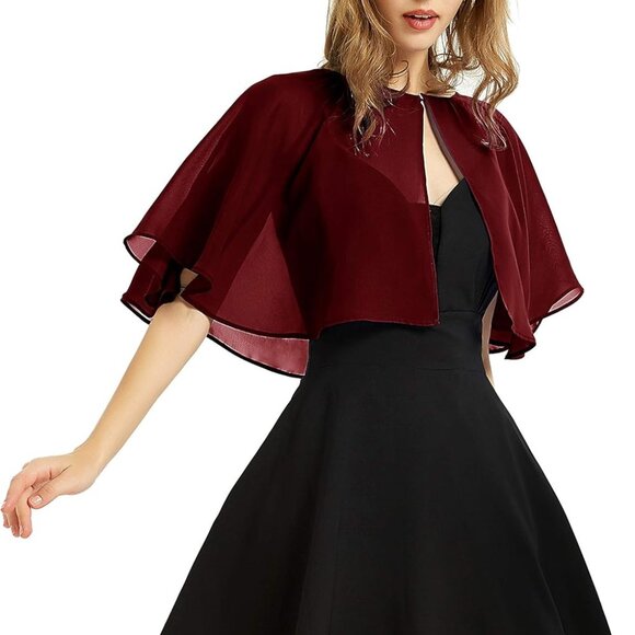 Accessories - Women's Soft Chiffon Shawl Wraps Shrug for Evening Dress Wedding Cape Bolero Fla